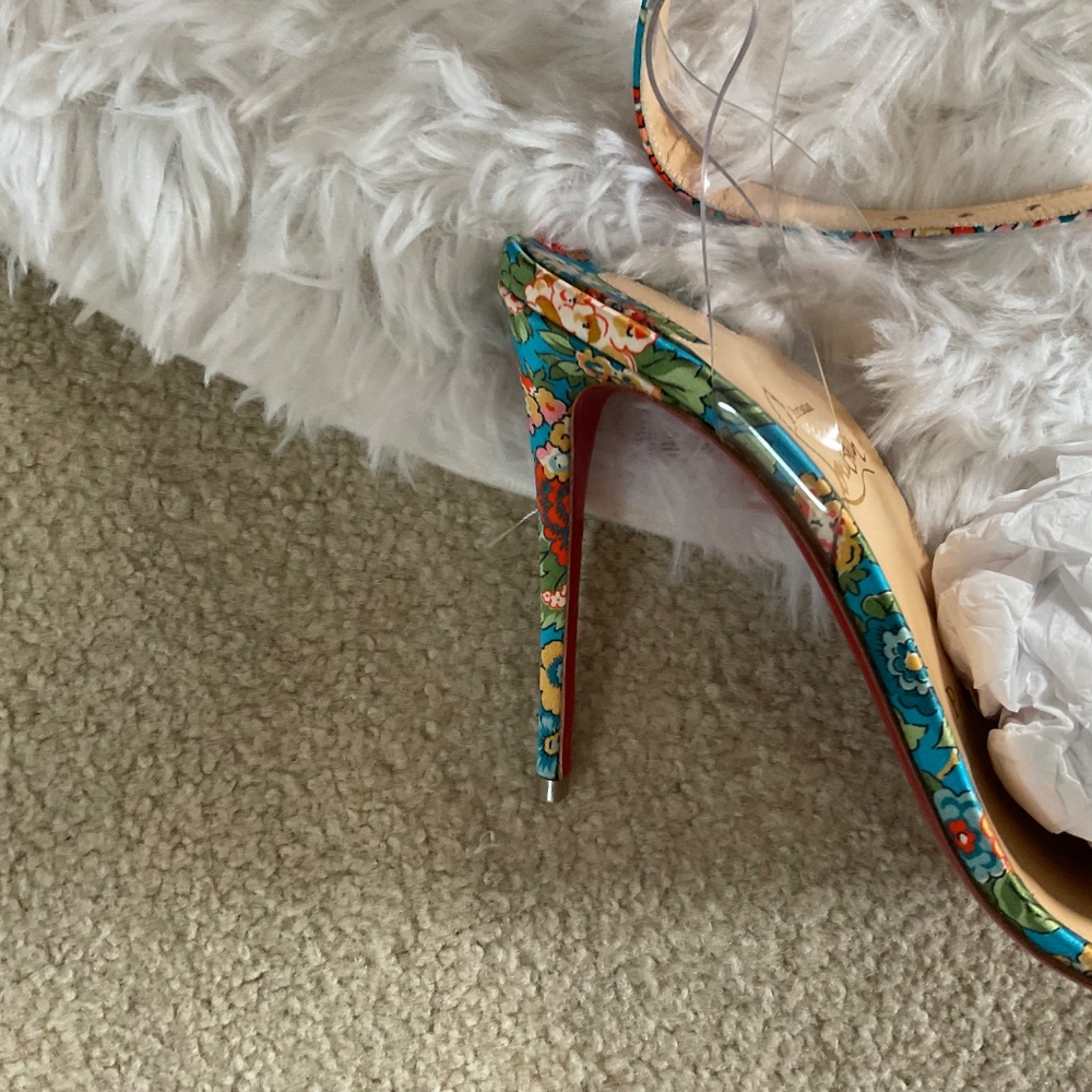 Christian Louboutin Red and Blue Heels - Picture 8 of 9
